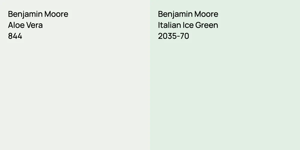 Benjamin Moore Aloe Vera vs. Benjamin Moore Italian Ice Green