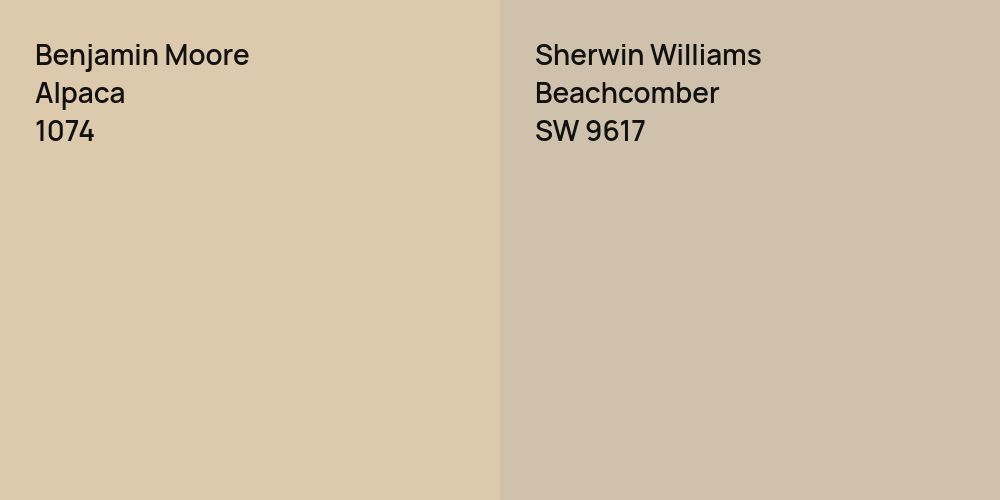 Benjamin Moore Alpaca vs. Sherwin Williams Beachcomber