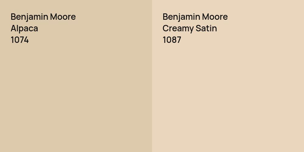 Benjamin Moore Alpaca vs. Benjamin Moore Creamy Satin