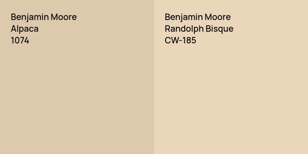 Benjamin Moore Alpaca vs. Benjamin Moore Randolph Bisque