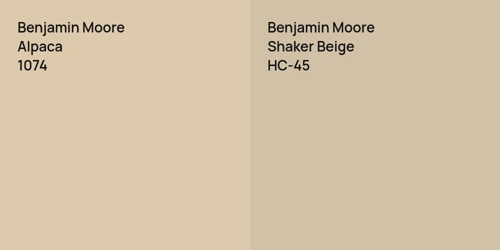 Benjamin Moore Alpaca vs. Benjamin Moore Shaker Beige