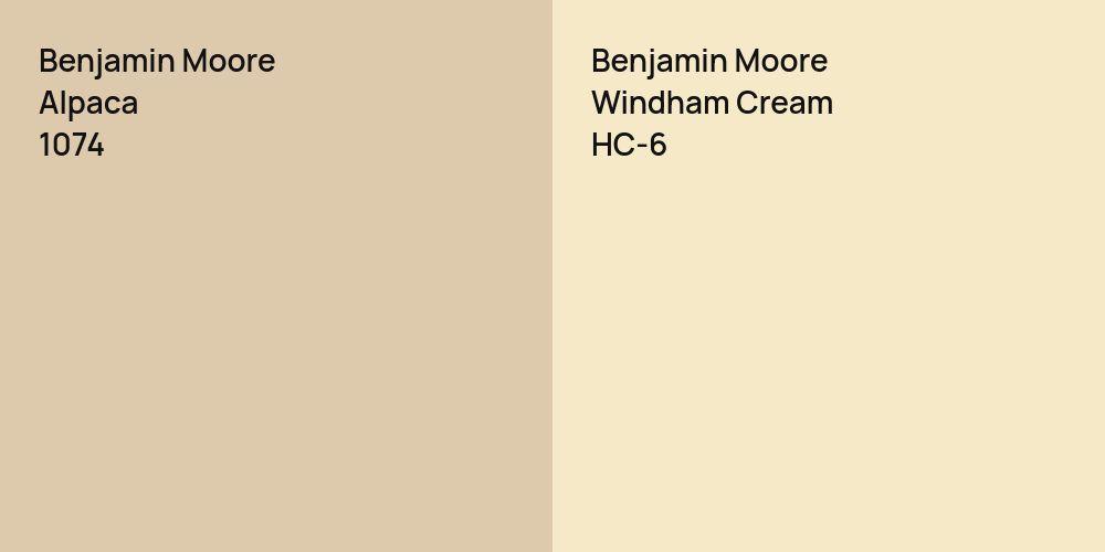 Benjamin Moore Alpaca vs. Benjamin Moore Windham Cream