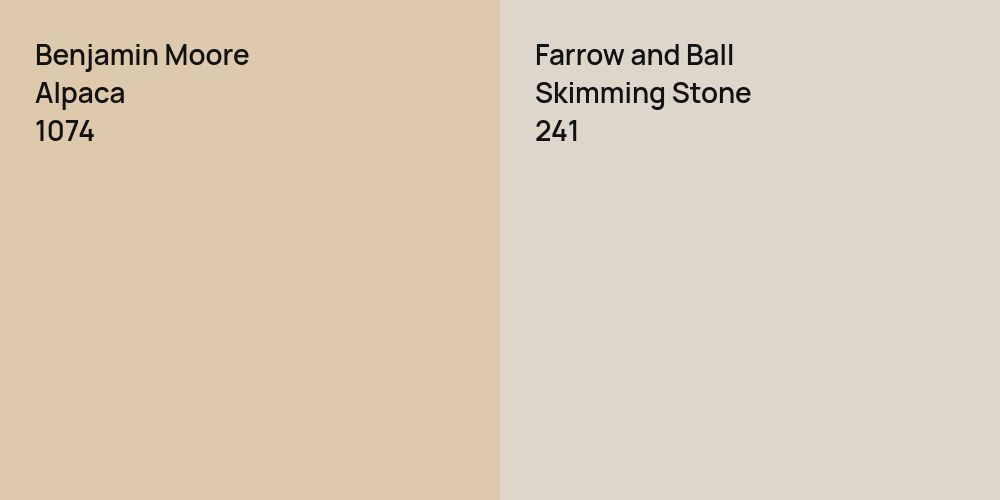 Benjamin Moore Alpaca vs. Farrow and Ball Skimming Stone