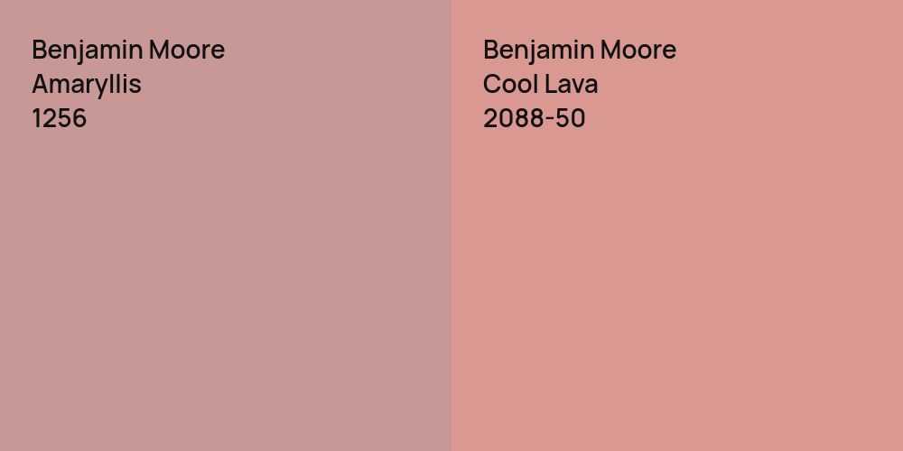 Benjamin Moore Amaryllis vs. Benjamin Moore Cool Lava