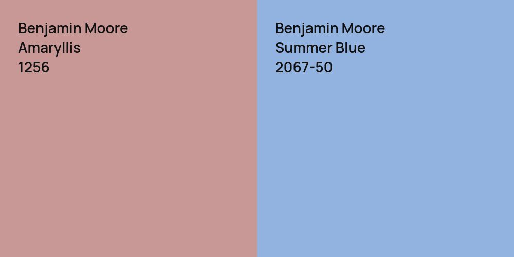 Benjamin Moore Amaryllis vs. Benjamin Moore Summer Blue