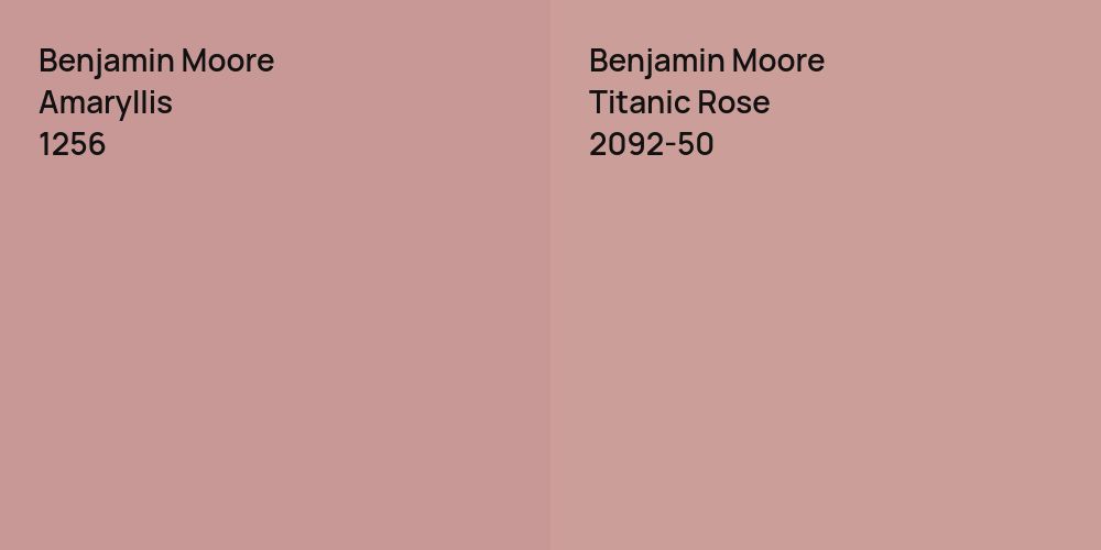 Benjamin Moore Amaryllis vs. Benjamin Moore Titanic Rose