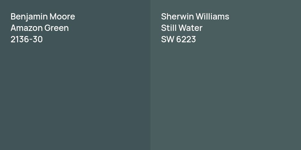 Benjamin Moore Amazon Green vs. Sherwin Williams Still Water