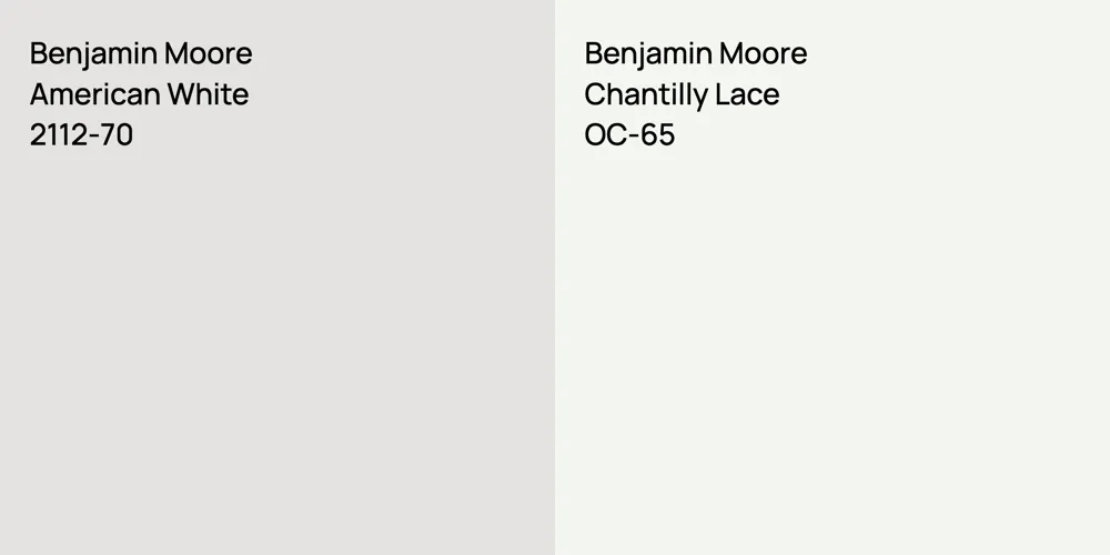 Benjamin Moore American White vs. Benjamin Moore Chantilly Lace