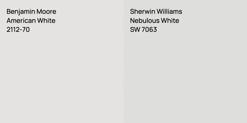 Benjamin Moore American White vs. Sherwin Williams Nebulous White