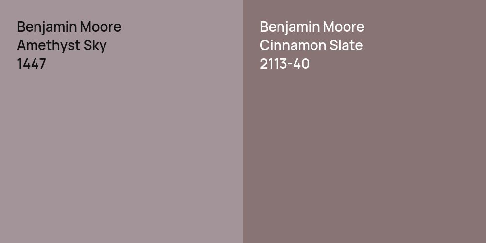 Benjamin Moore Amethyst Sky vs. Benjamin Moore Cinnamon Slate