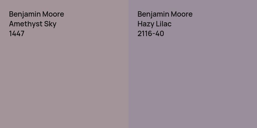 Benjamin Moore Amethyst Sky vs. Benjamin Moore Hazy Lilac