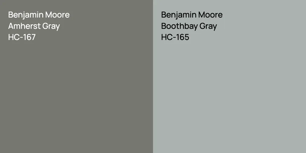 Benjamin Moore Amherst Gray vs. Benjamin Moore Boothbay Gray