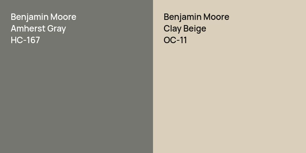 Benjamin Moore Amherst Gray vs. Benjamin Moore Clay Beige