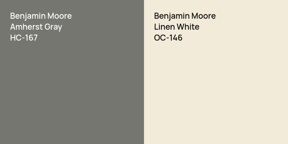 Benjamin Moore Amherst Gray vs. Benjamin Moore Linen White