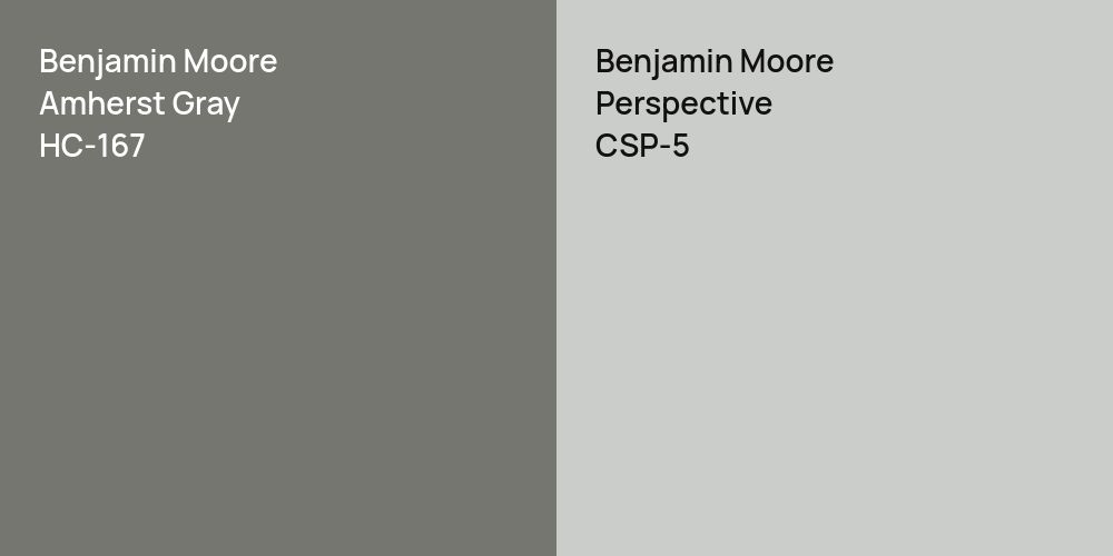 Benjamin Moore Amherst Gray vs. Benjamin Moore Perspective