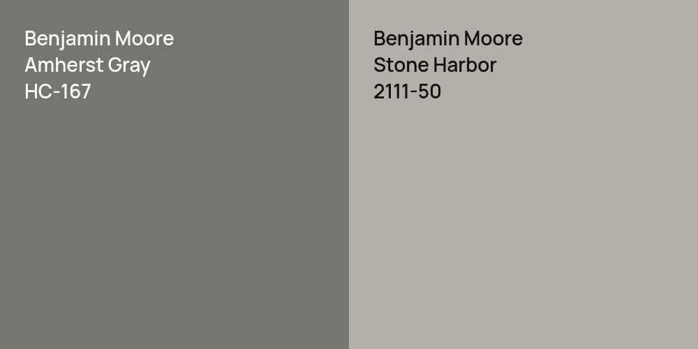 Benjamin Moore Amherst Gray vs. Benjamin Moore Stone Harbor