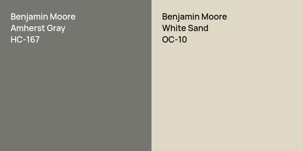 Benjamin Moore Amherst Gray vs. Benjamin Moore White Sand