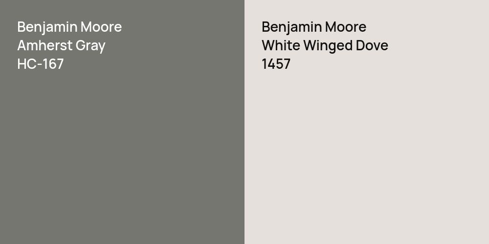 Benjamin Moore Amherst Gray vs. Benjamin Moore White Winged Dove