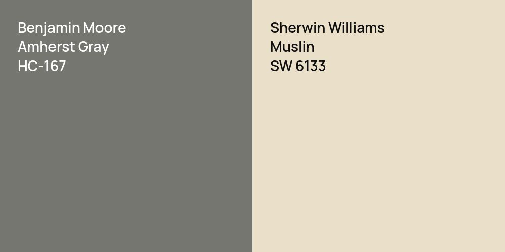 Benjamin Moore Amherst Gray vs. Sherwin Williams Muslin