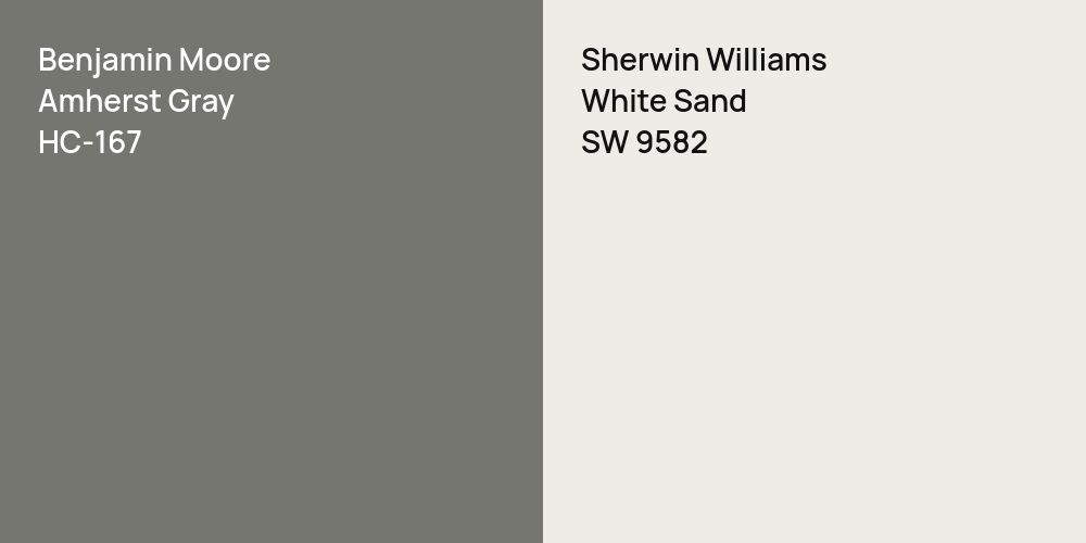 Benjamin Moore Amherst Gray vs. Sherwin Williams White Sand