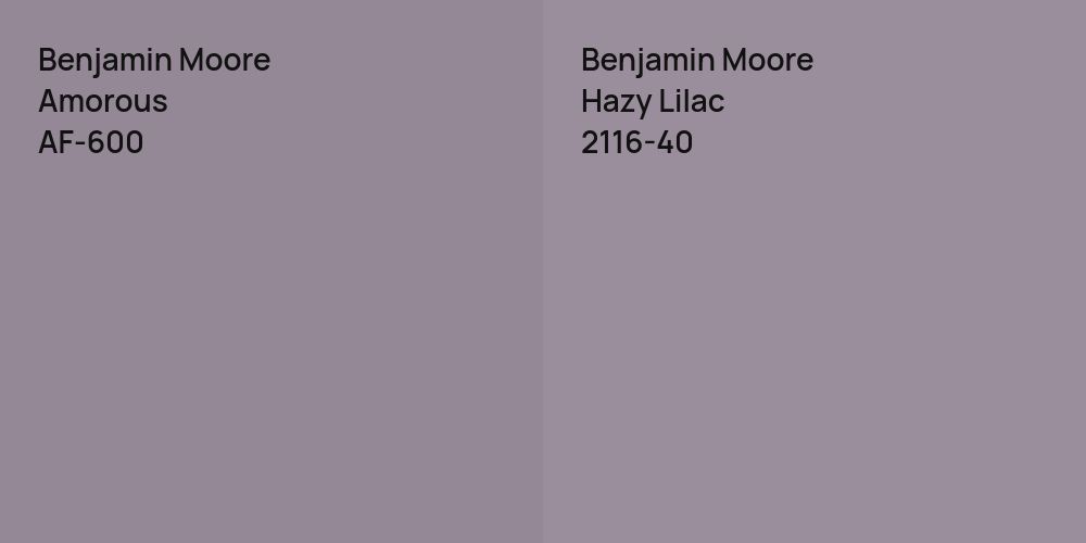 Benjamin Moore Amorous vs. Benjamin Moore Hazy Lilac