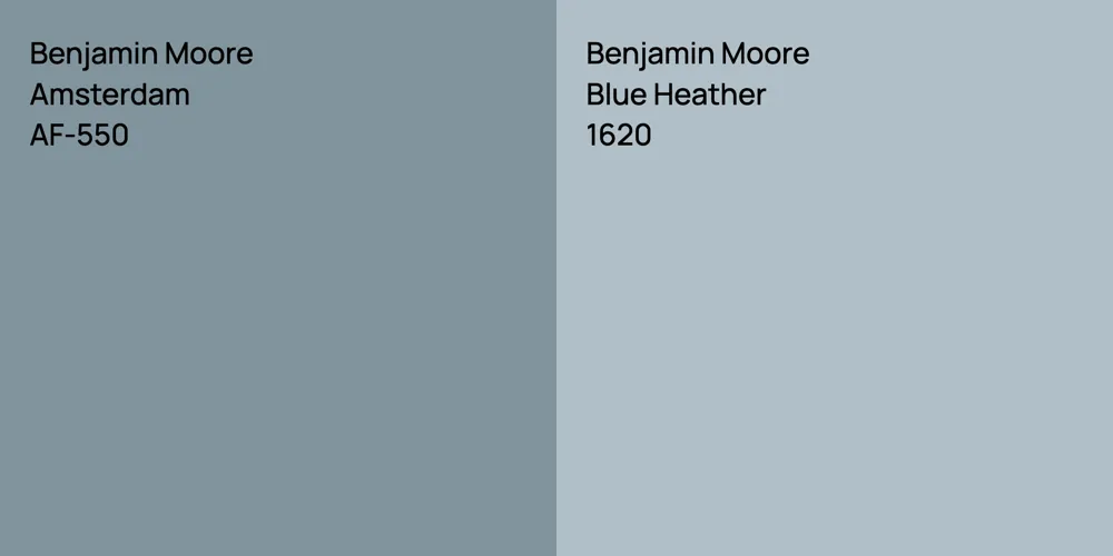 Benjamin Moore Amsterdam vs. Benjamin Moore Blue Heather