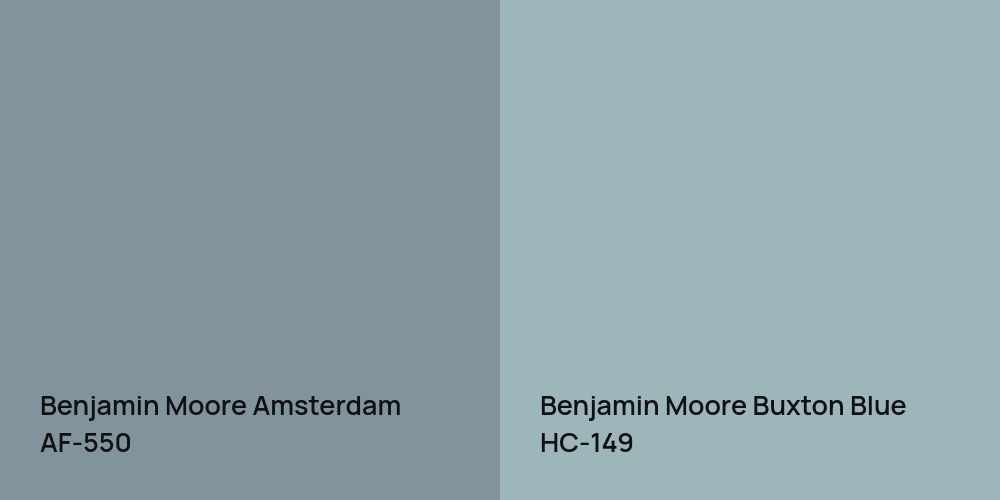 Benjamin Moore Amsterdam vs. Benjamin Moore Buxton Blue