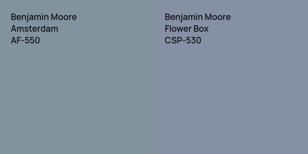 Benjamin Moore Amsterdam vs. Benjamin Moore Flower Box