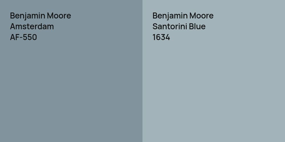 Benjamin Moore Amsterdam vs. Benjamin Moore Santorini Blue