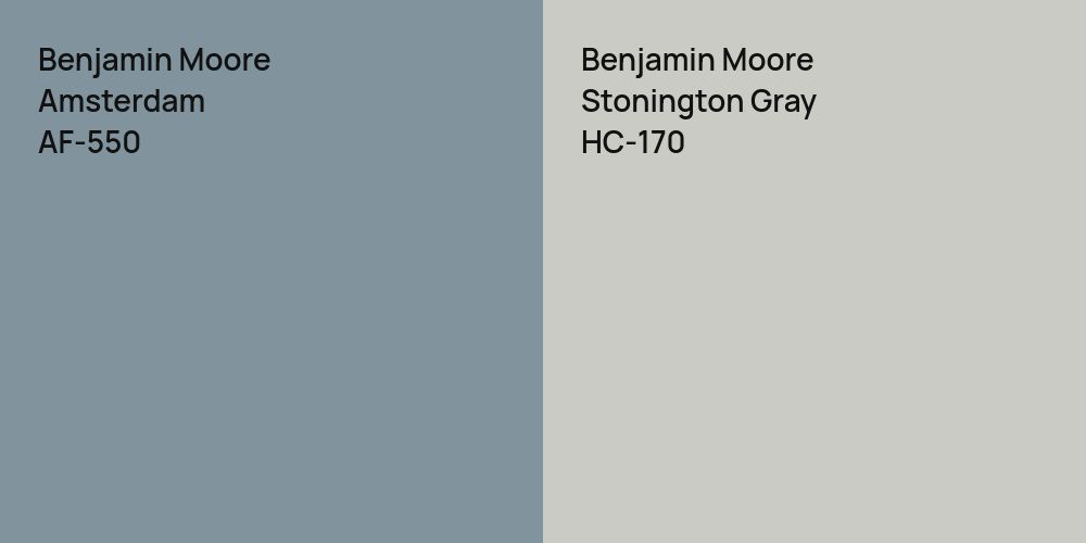 Benjamin Moore Amsterdam vs. Benjamin Moore Stonington Gray