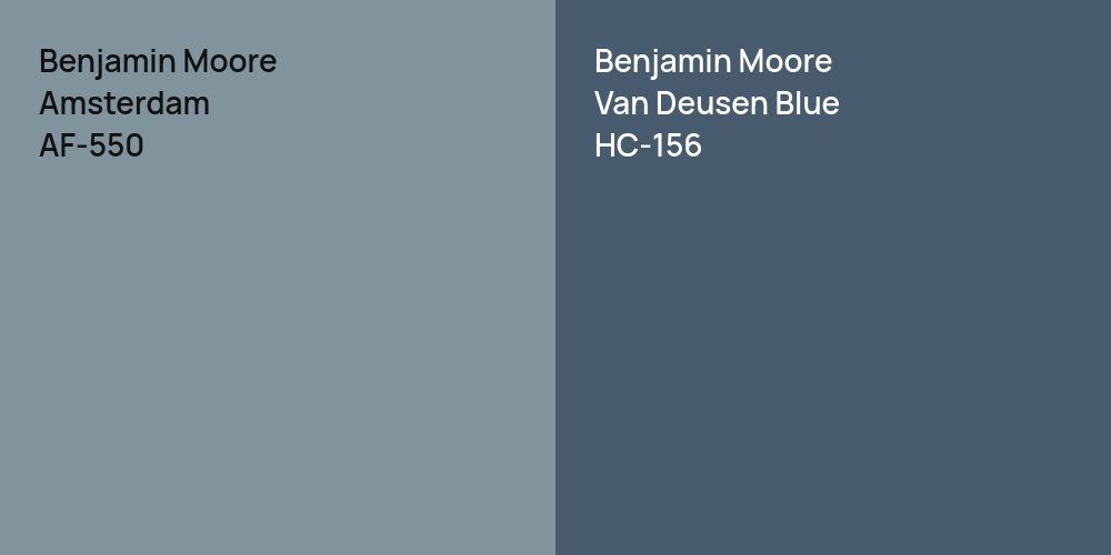 Benjamin Moore Amsterdam vs. Benjamin Moore Van Deusen Blue