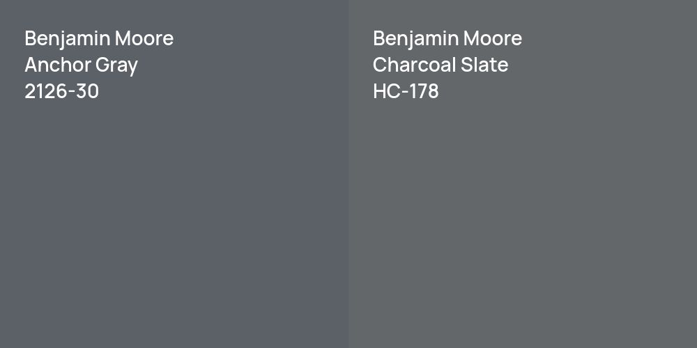 Benjamin Moore Anchor Gray vs. Benjamin Moore Charcoal Slate