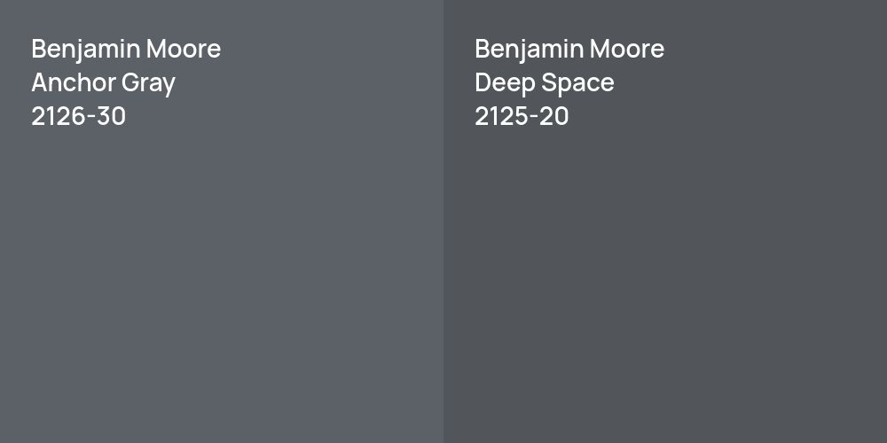 Benjamin Moore Anchor Gray vs. Benjamin Moore Deep Space