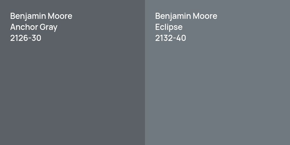 Benjamin Moore Anchor Gray vs. Benjamin Moore Eclipse