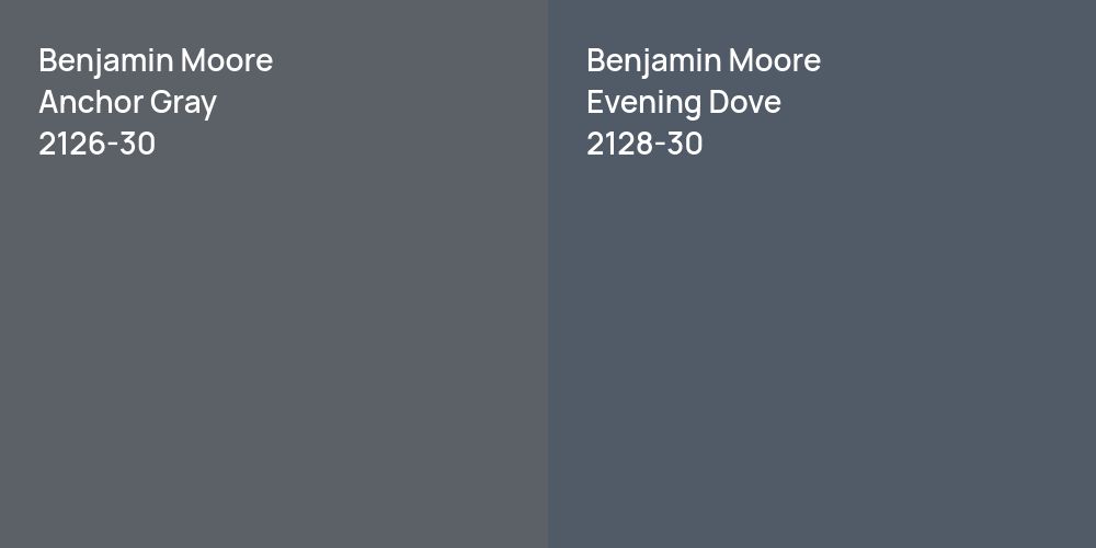 Benjamin Moore Anchor Gray vs. Benjamin Moore Evening Dove