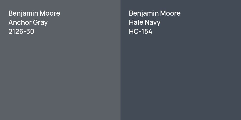 Benjamin Moore Anchor Gray vs. Benjamin Moore Hale Navy