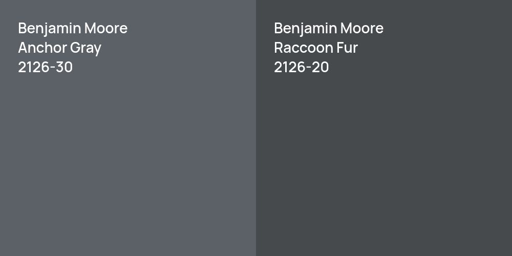 Benjamin Moore Anchor Gray vs. Benjamin Moore Raccoon Fur