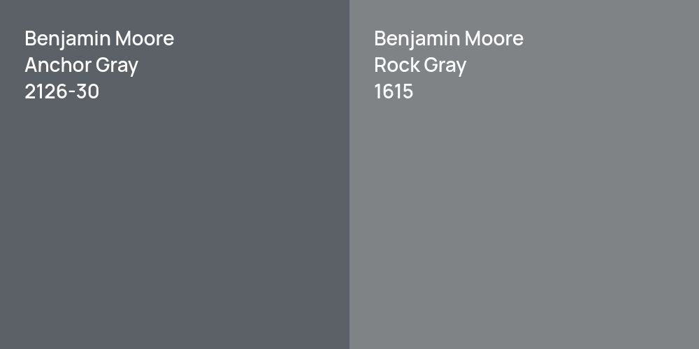 Benjamin Moore Anchor Gray vs. Benjamin Moore Rock Gray