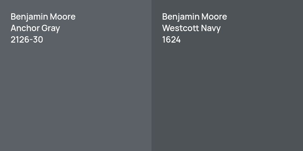 Benjamin Moore Anchor Gray vs. Benjamin Moore Westcott Navy