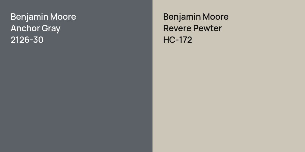 Benjamin Moore Anchor Gray vs. Benjamin Moore Revere Pewter