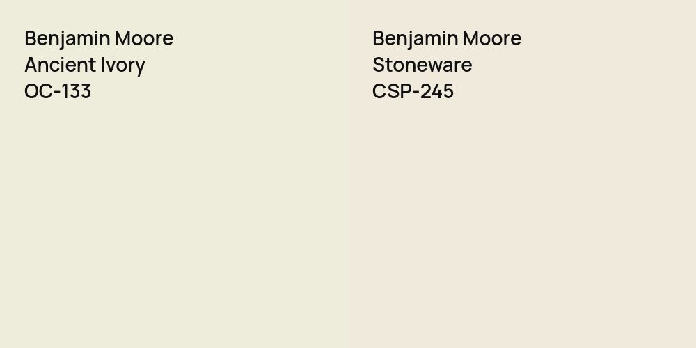 Benjamin Moore Ancient Ivory vs. Benjamin Moore Stoneware