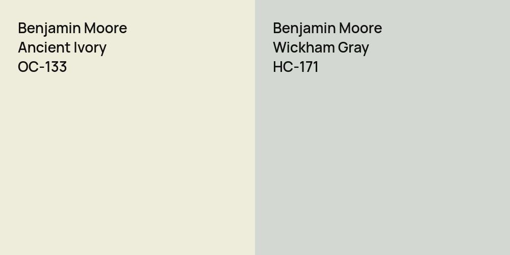 Benjamin Moore Ancient Ivory vs. Benjamin Moore Wickham Gray