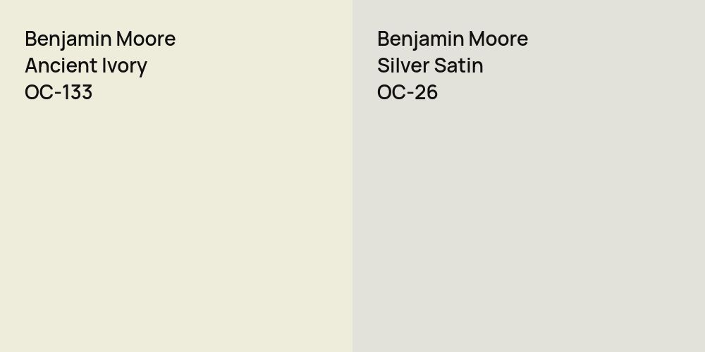 Benjamin Moore Ancient Ivory vs. Benjamin Moore Silver Satin