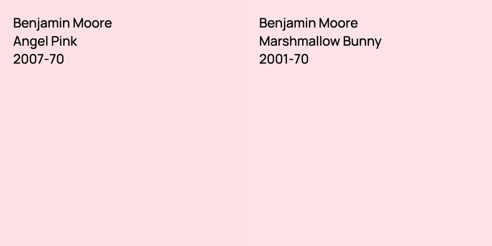 Benjamin Moore Angel Pink vs. Benjamin Moore Marshmallow Bunny