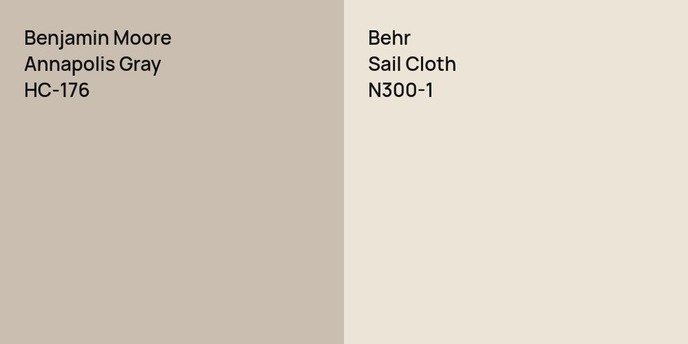 Benjamin Moore Annapolis Gray vs. Behr Sail Cloth