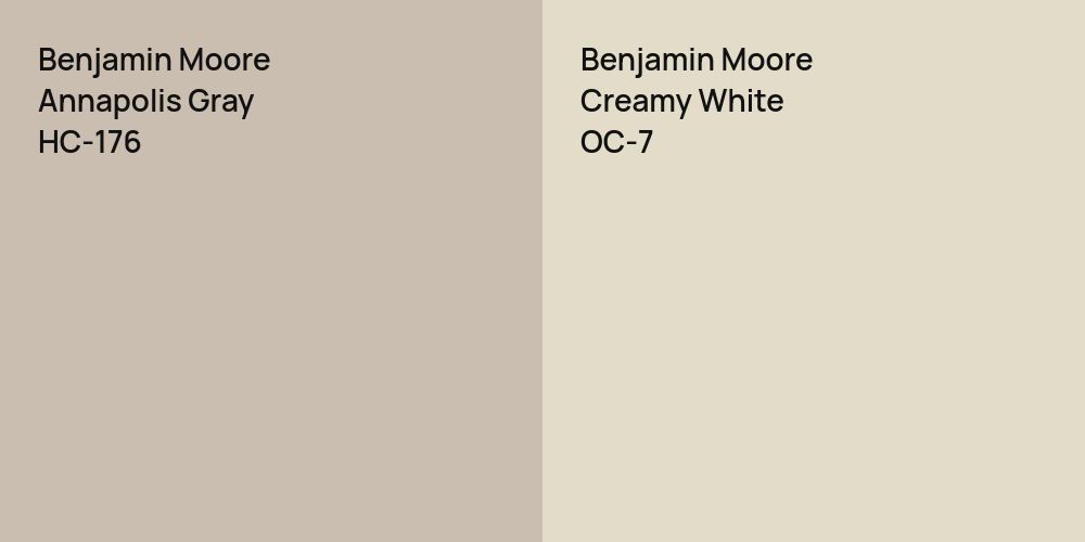 Benjamin Moore Annapolis Gray vs. Benjamin Moore Creamy White