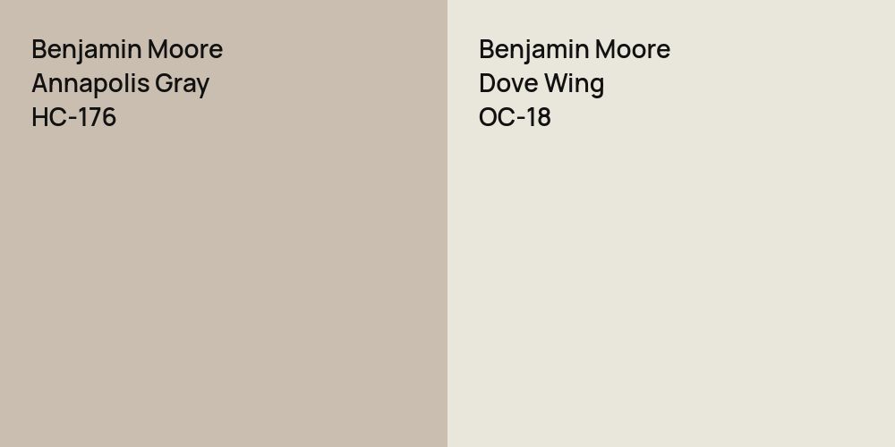 Benjamin Moore Annapolis Gray vs. Benjamin Moore Dove Wing