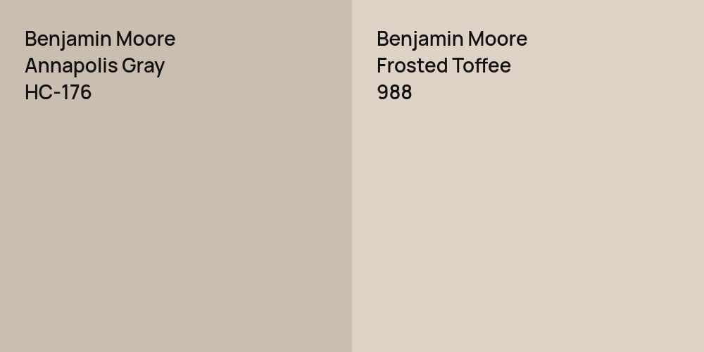 Benjamin Moore Annapolis Gray vs. Benjamin Moore Frosted Toffee