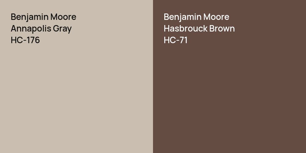 Benjamin Moore Annapolis Gray vs. Benjamin Moore Hasbrouck Brown