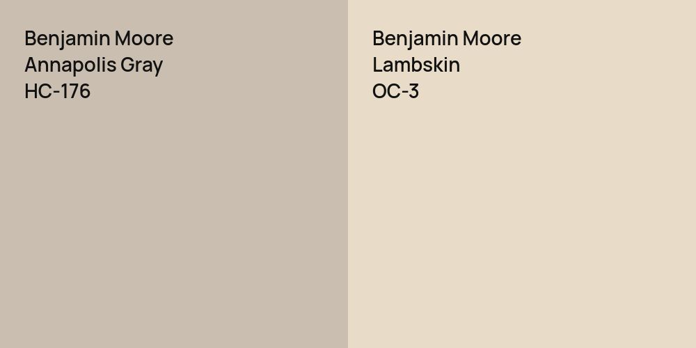 Benjamin Moore Annapolis Gray vs. Benjamin Moore Lambskin